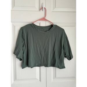 CRZ Yoga buttersoft green cropped tshirt size medium